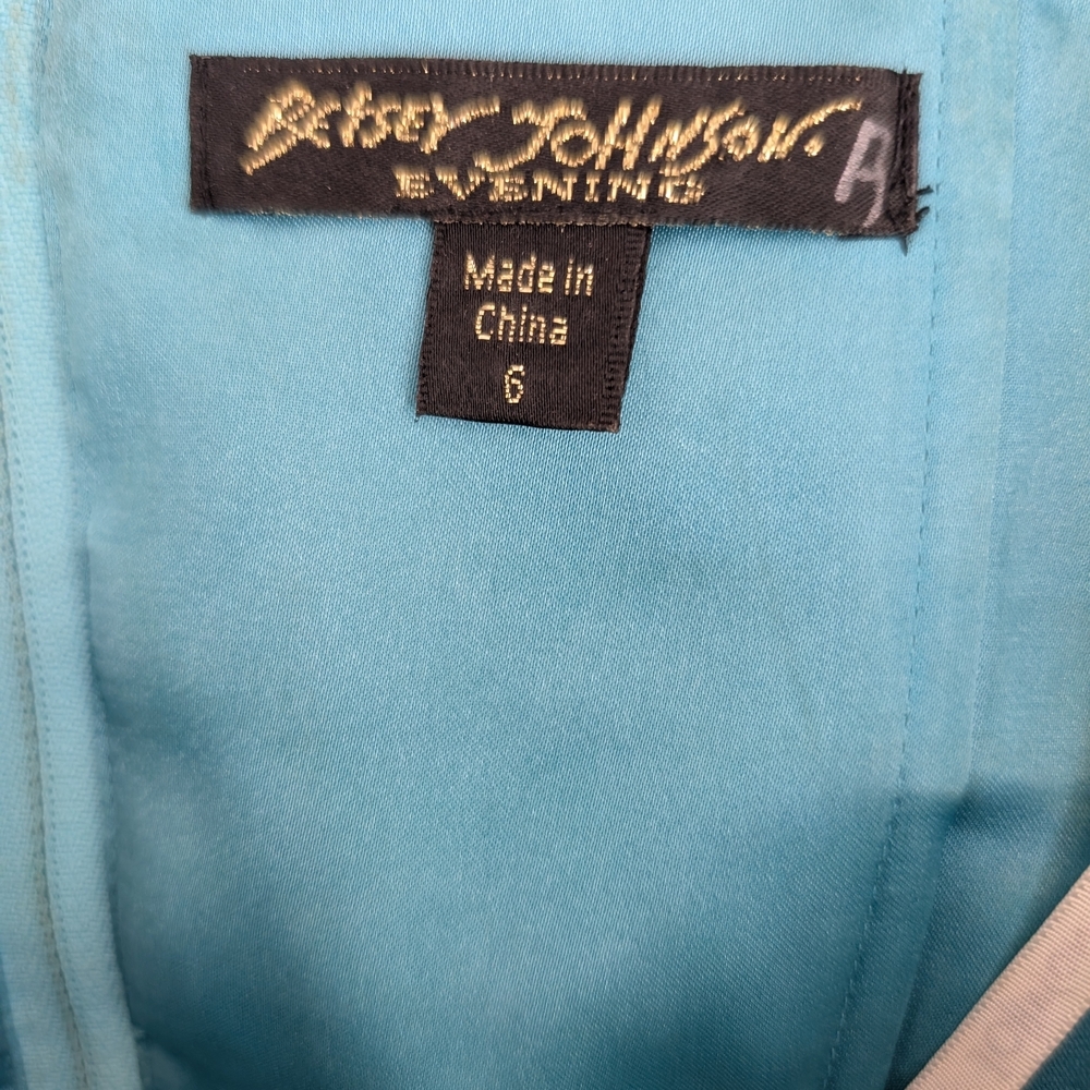 Vtg 90s Y2K Betsey Johnson Womens 6 Strapless Sequin Turquoise Mini Dress Party - Picture 6 of 7